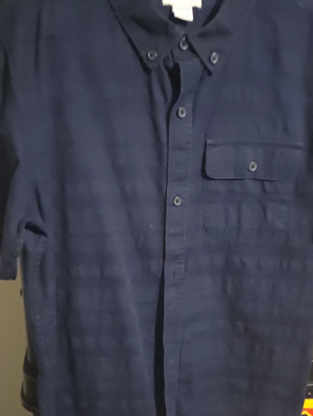 Old Navy Men's Navy Short-Sleeve Button-Down Shirt